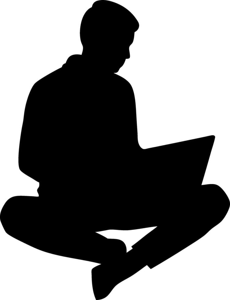 Men working and playing on laptop computers vector