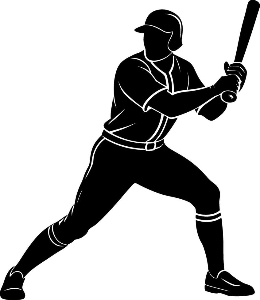 baseball play silhouette design vector