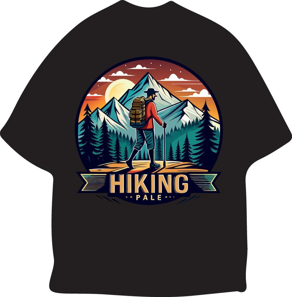 Hiking typography tshirt vector