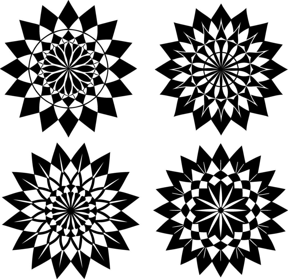 mandala silhouette design vector