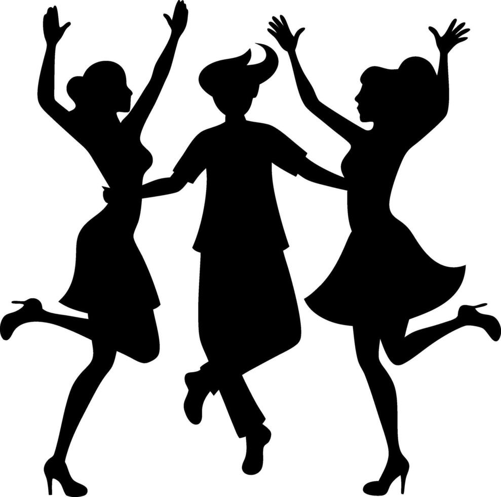 friendship day silhouette vector