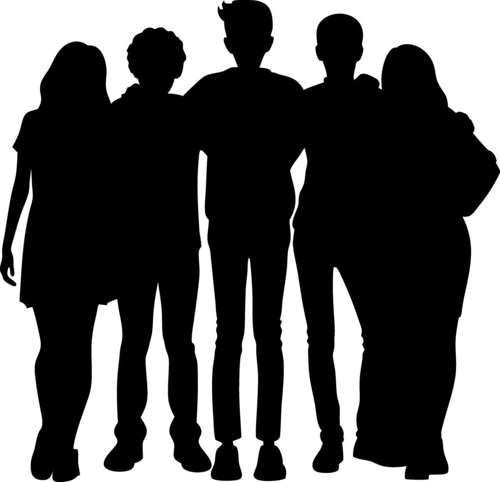 friendship day silhouette vector
