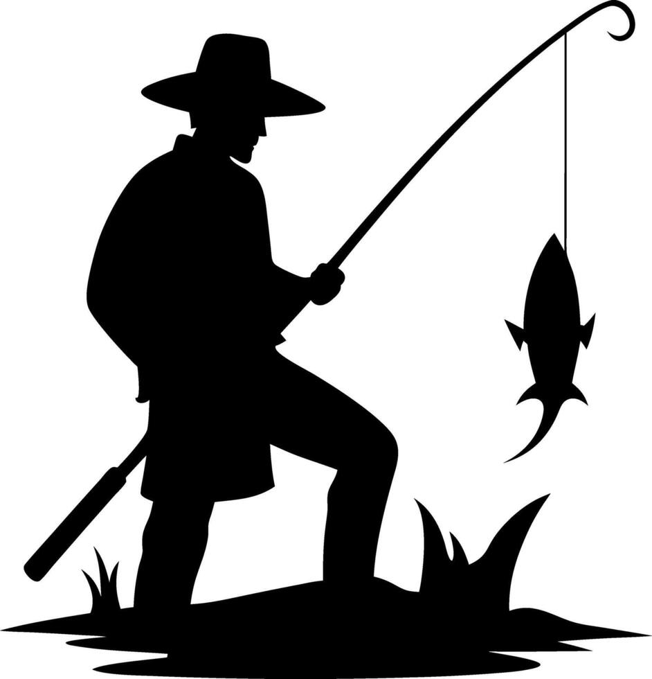 fisherman silhouette design vector
