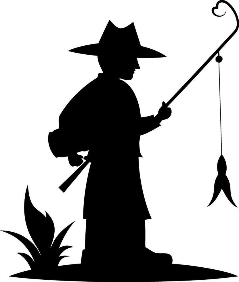 fisherman silhouette design vector