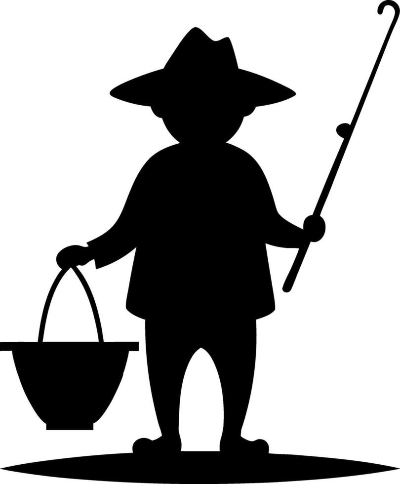 fisherman silhouette design vector