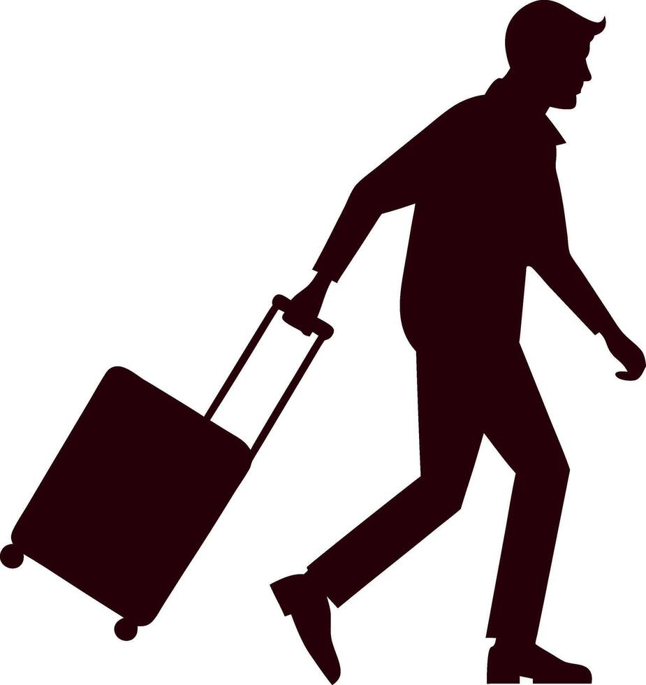 traveling man silhouette design vector