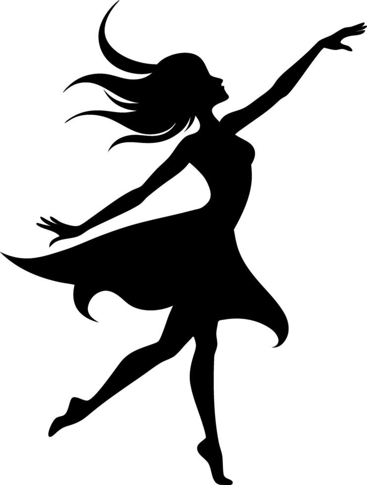 Dancer girl silhouette vector