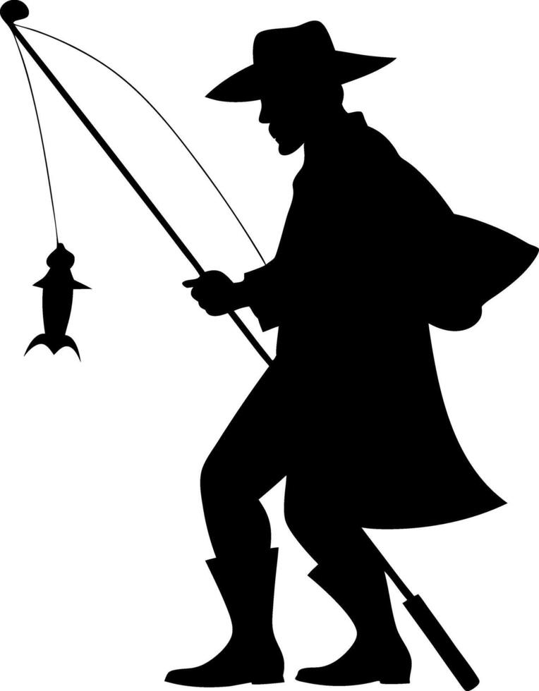 fisherman silhouette design vector