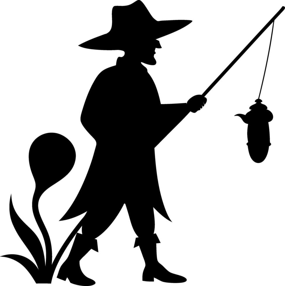 fisherman silhouette design vector