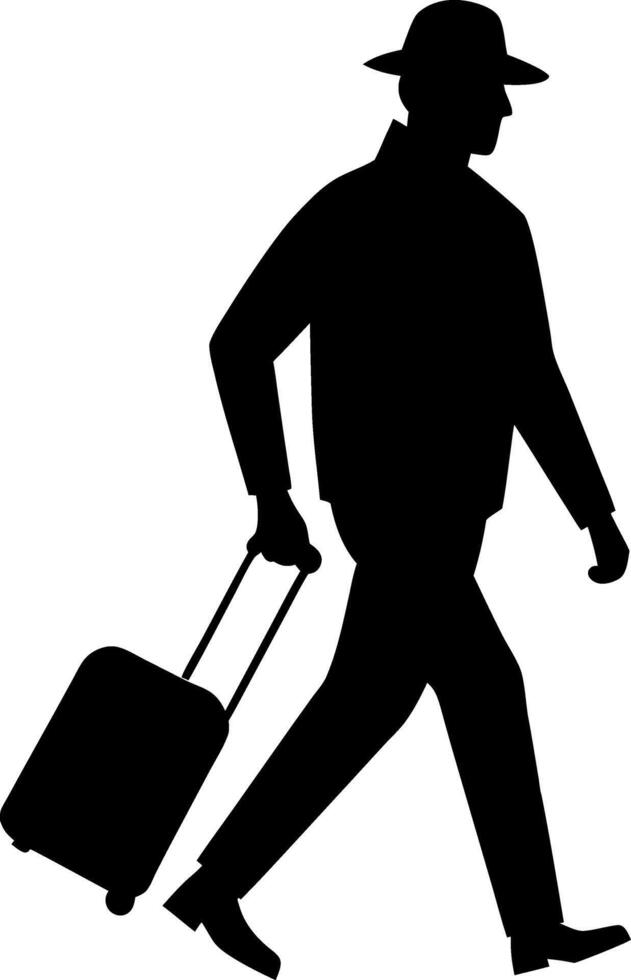 traveling man silhouette design vector