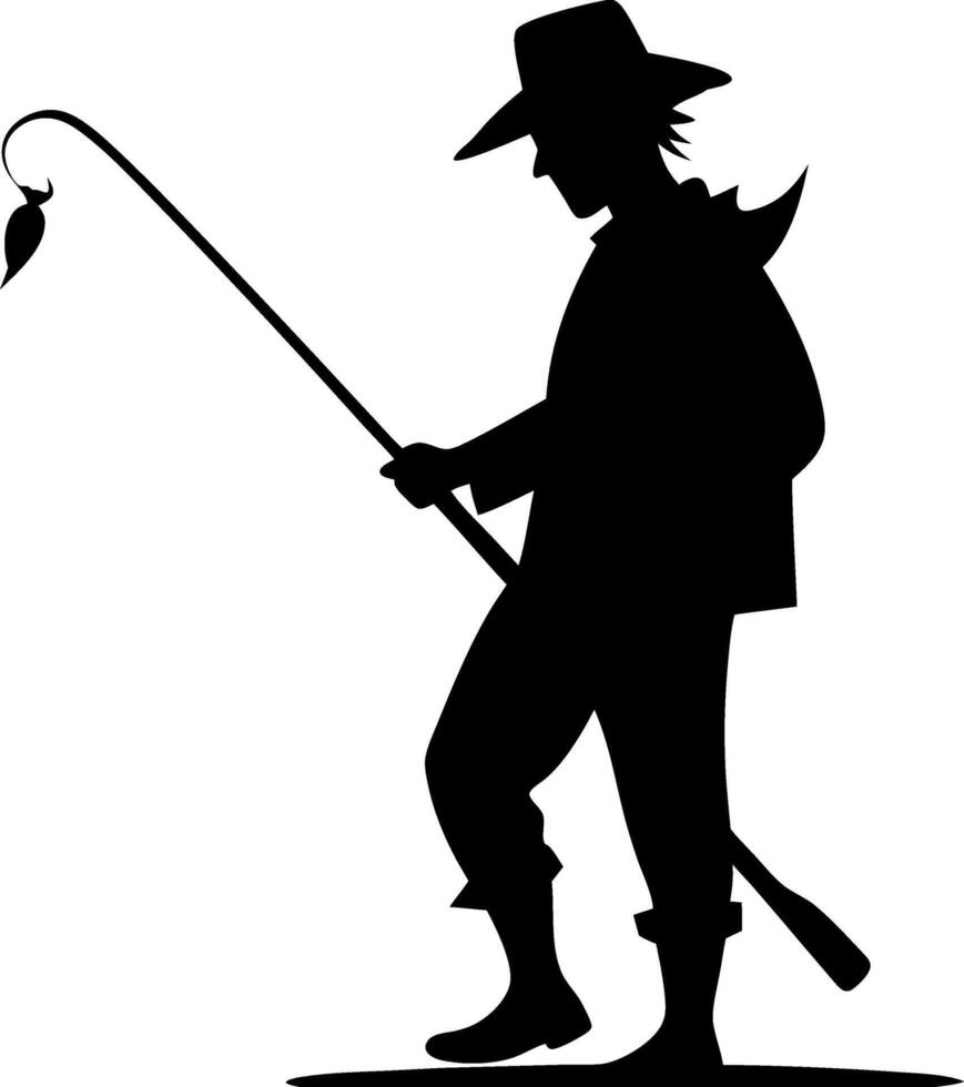 fisherman silhouette design vector