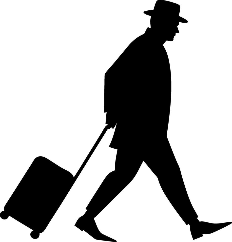 traveling man silhouette design vector