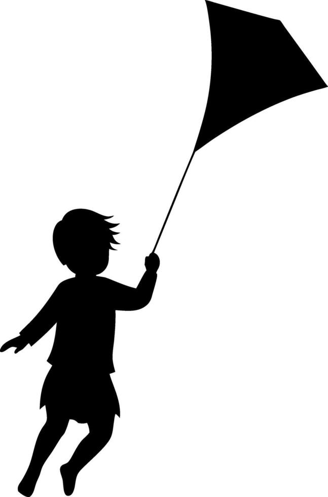 Children playing kites vector