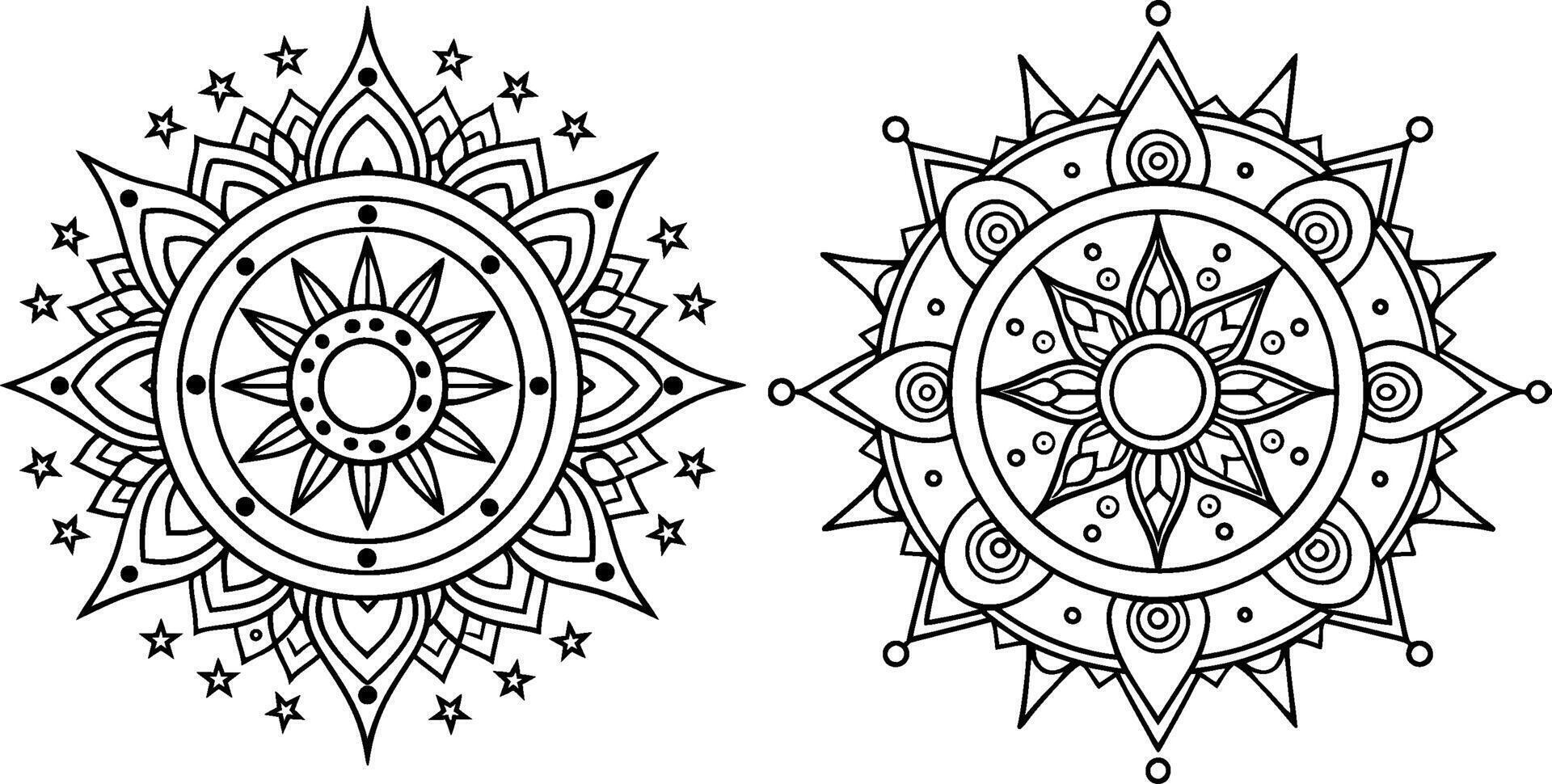 line art mandala vector
