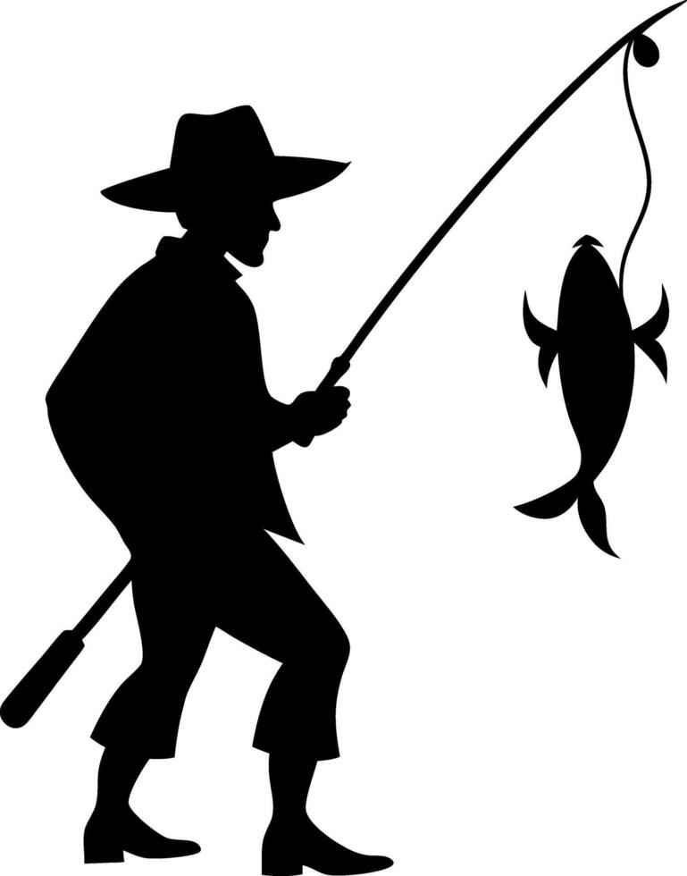 fisherman silhouette design vector