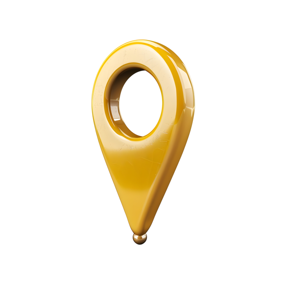Yellow Location Pin isolated on transparent background png