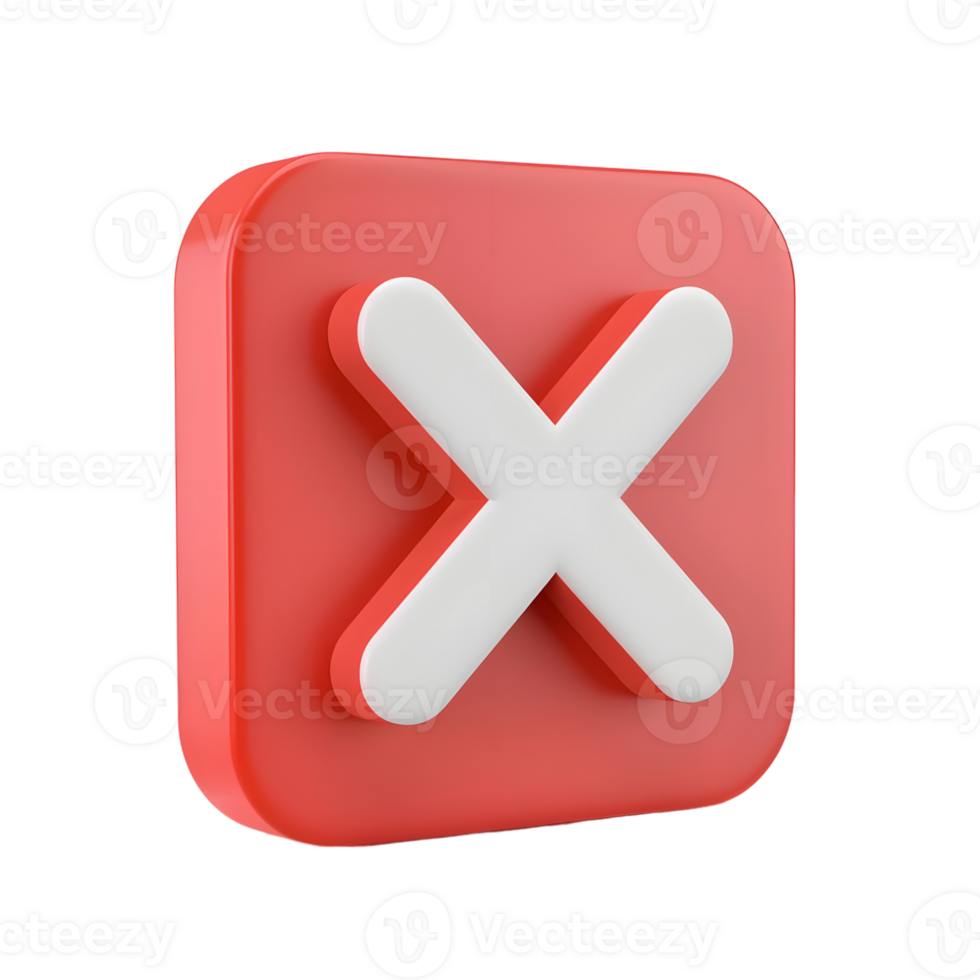 Cancel cross icon isolated on transparent background png