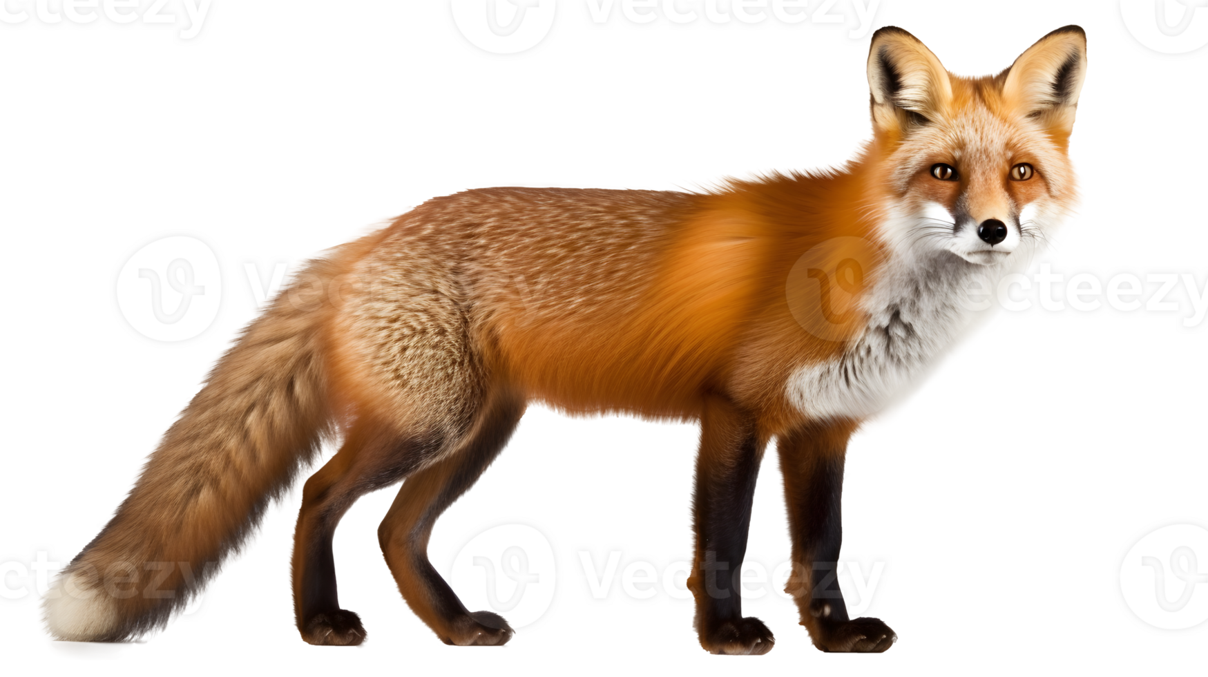 fox isolated on transparent background png