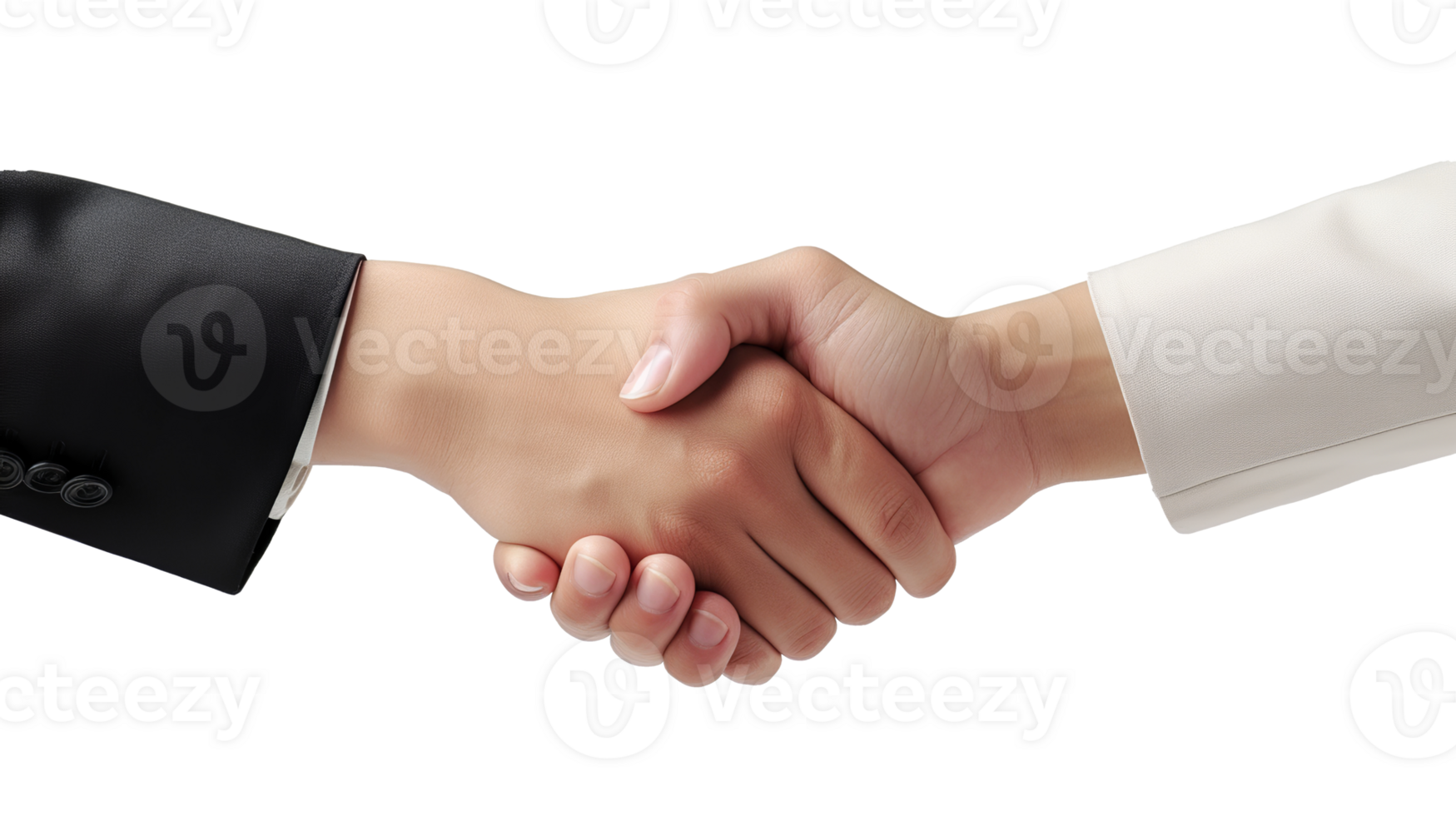 A business deal handshake isolated on transparent background png