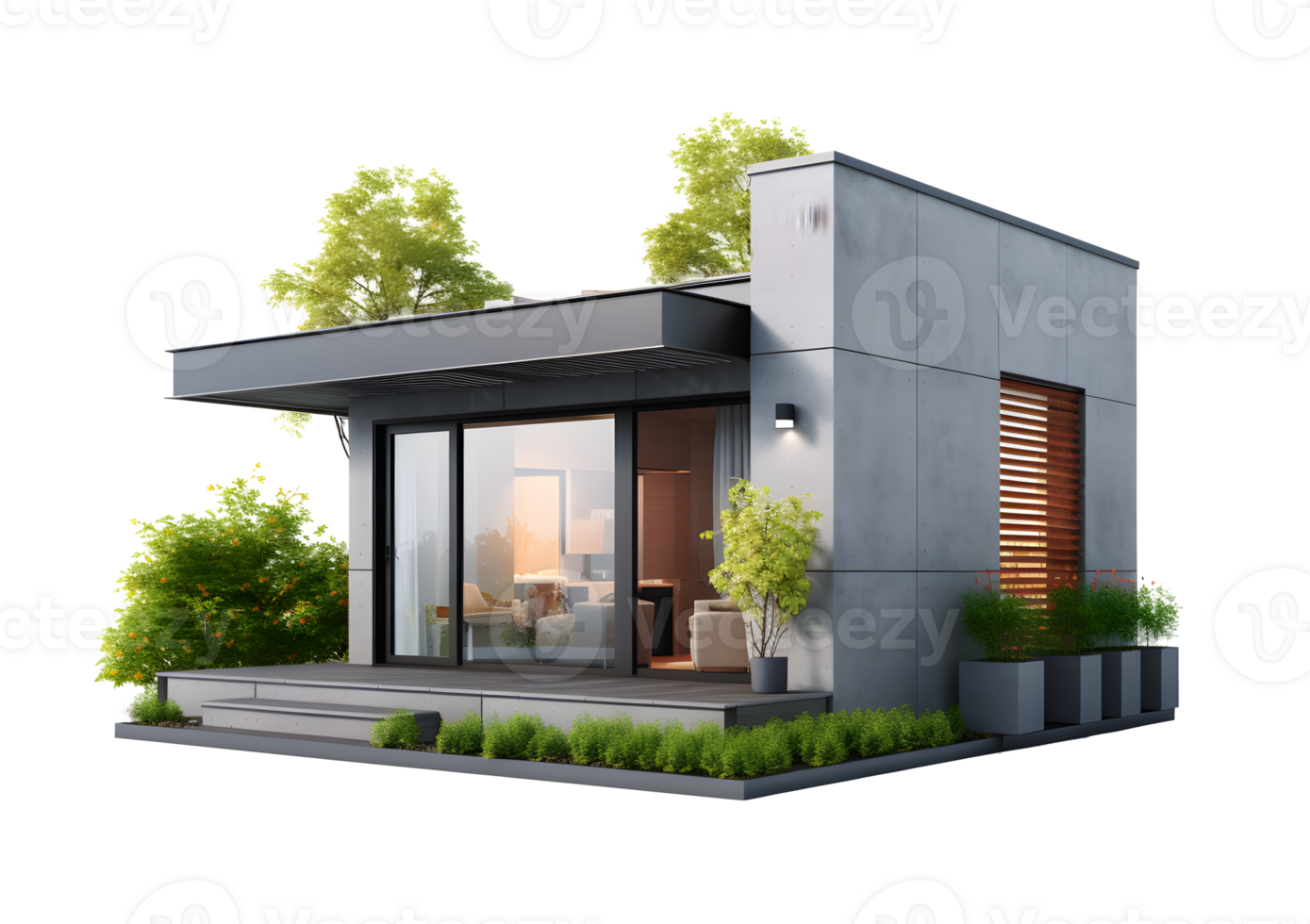 Modern house isolated on transparent background png