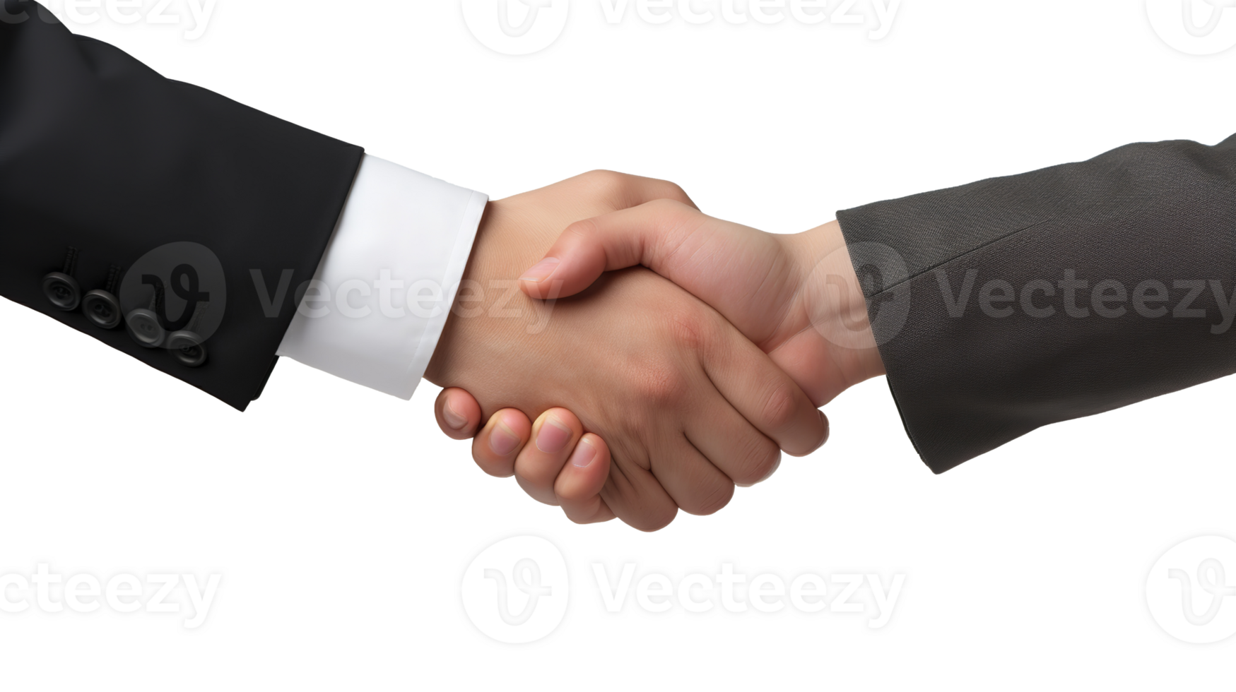 A business deal handshake isolated on transparent background png