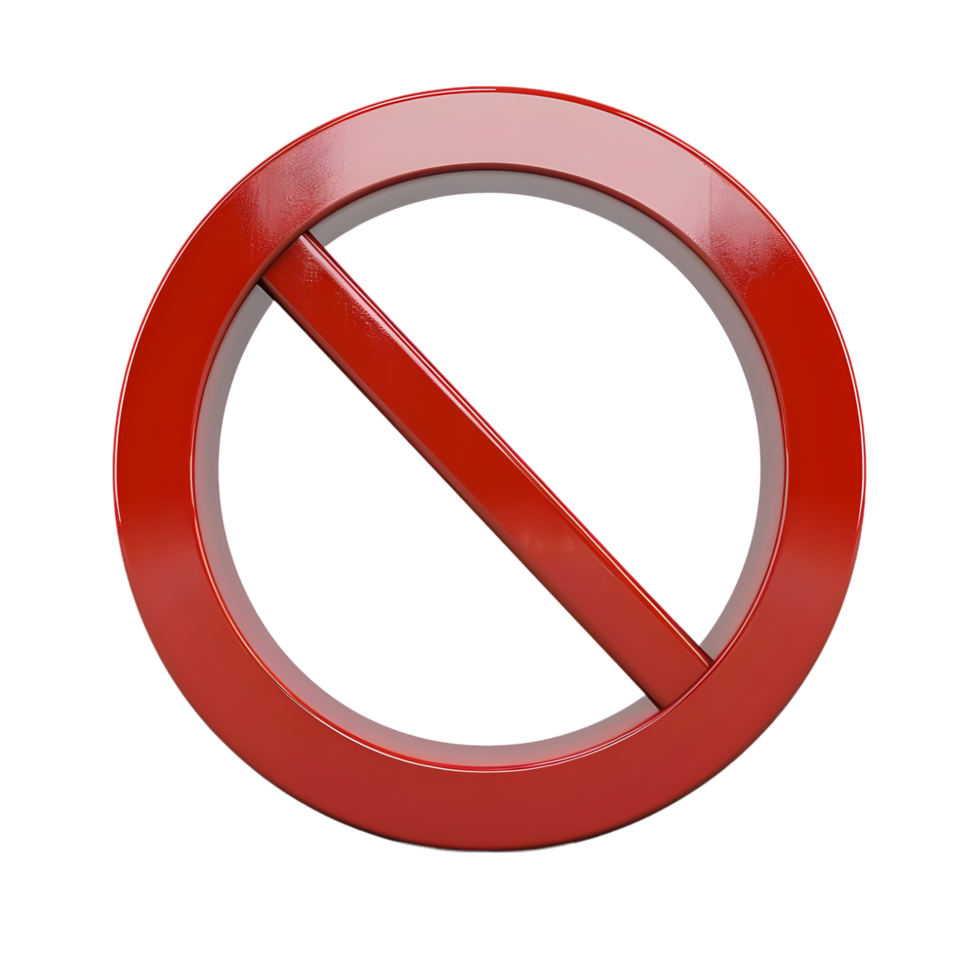 Block sign icon isolated on transparent background png