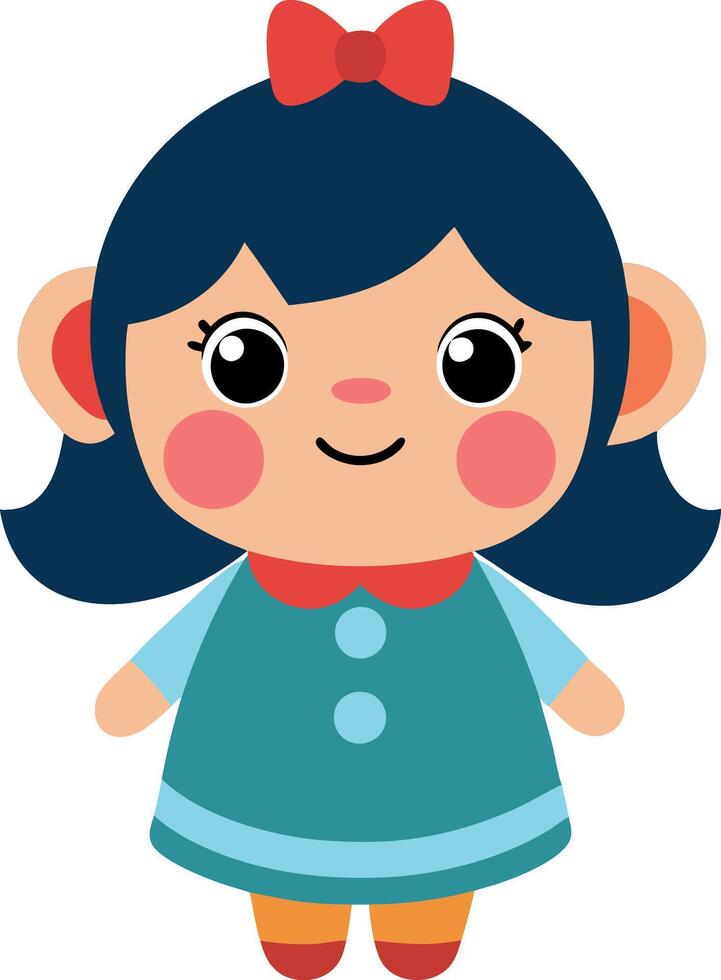 cute doll design vector