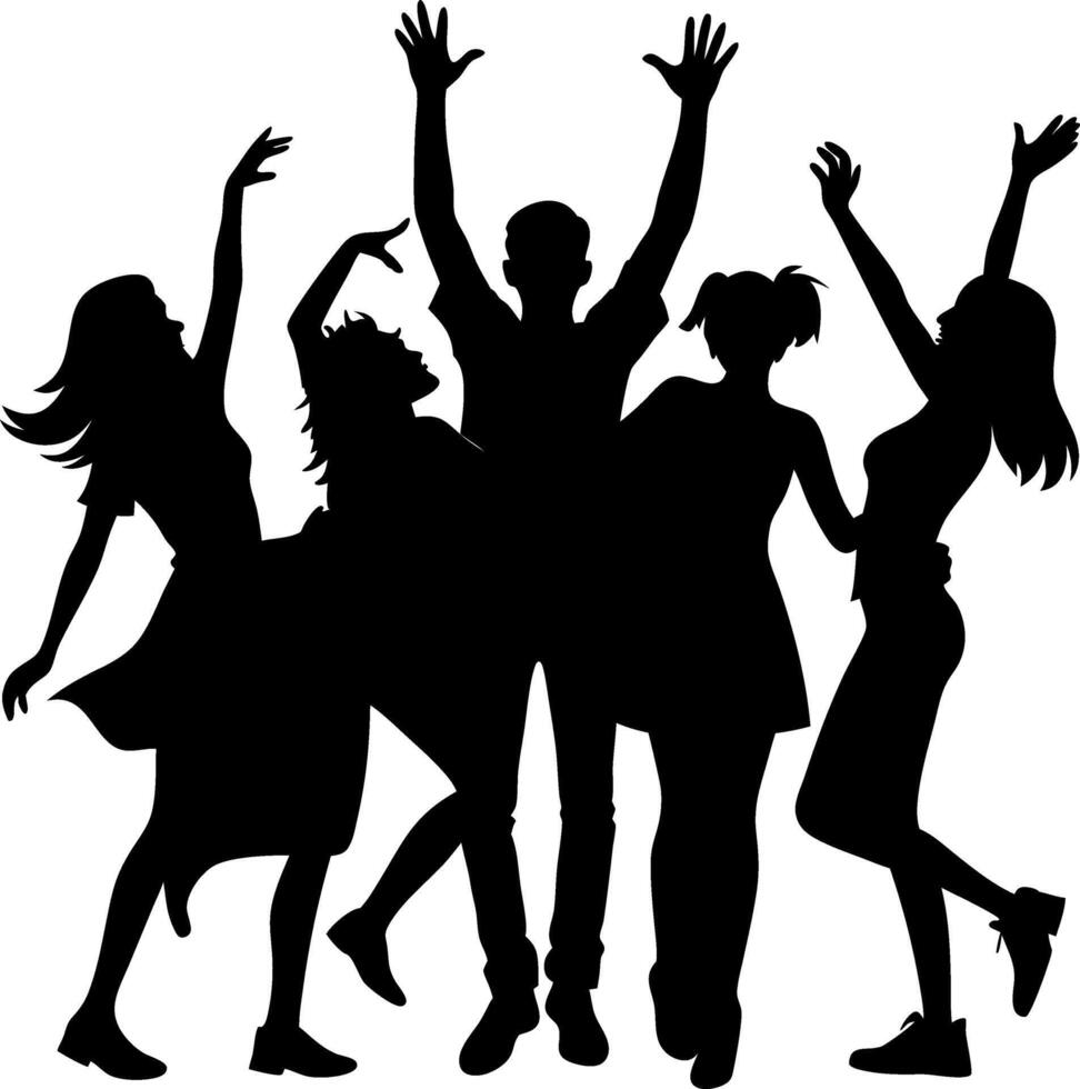 friendship day silhouette vector