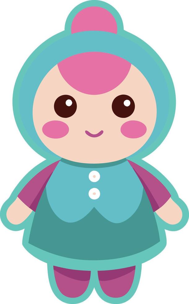 cute doll design vector