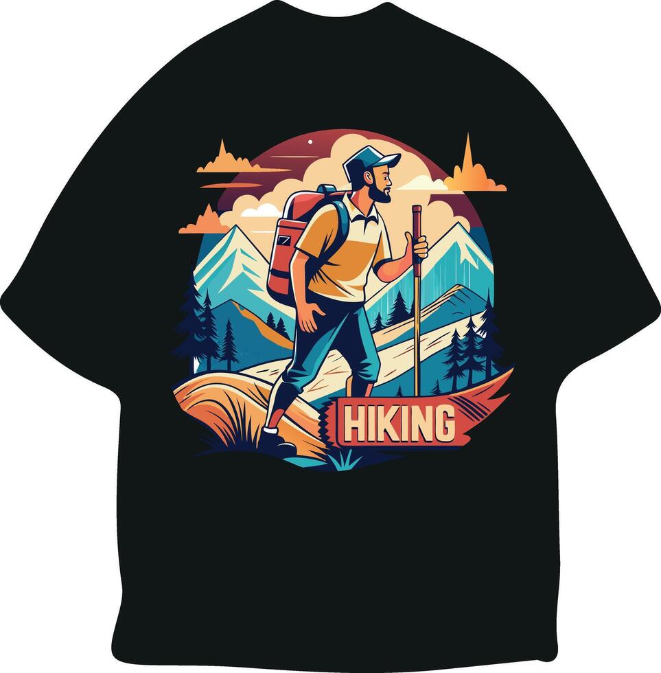 Hiking typography tshirt vector