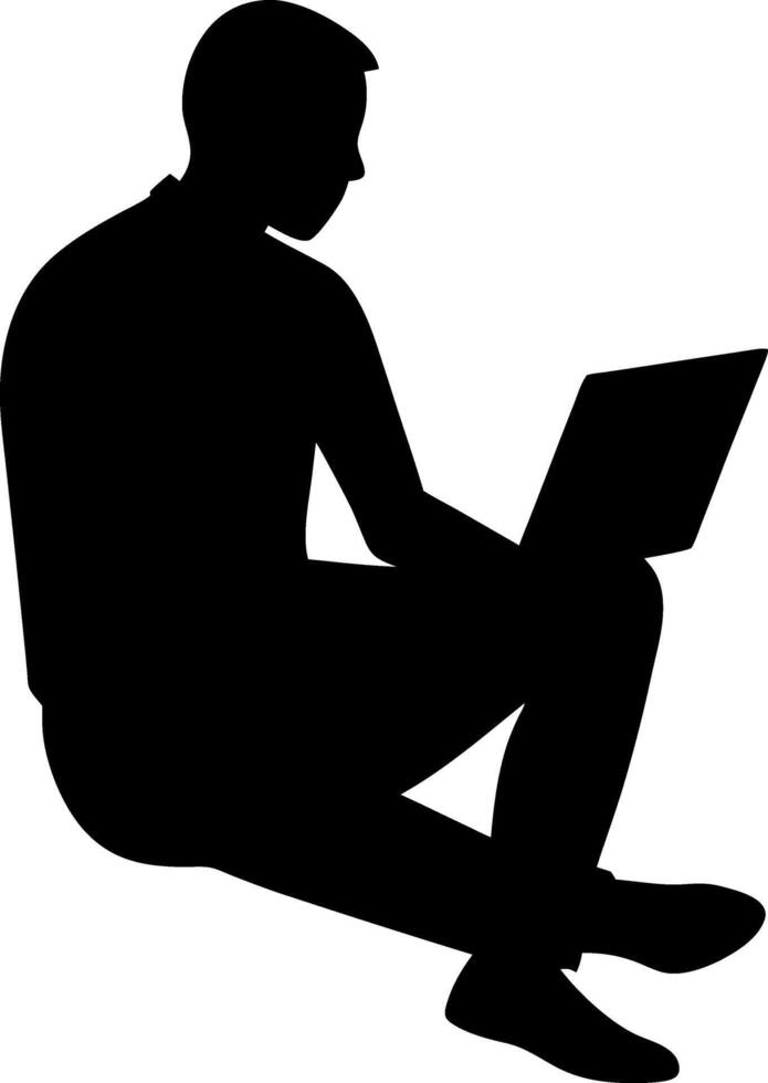 Men working and playing on laptop computers vector
