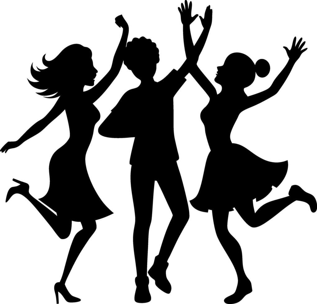 friendship day silhouette vector