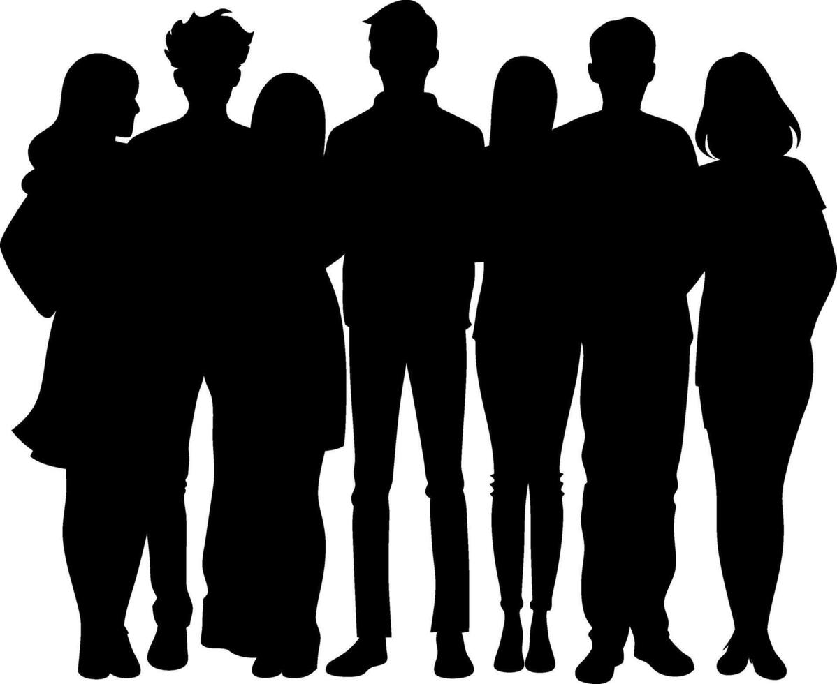 friendship day silhouette vector