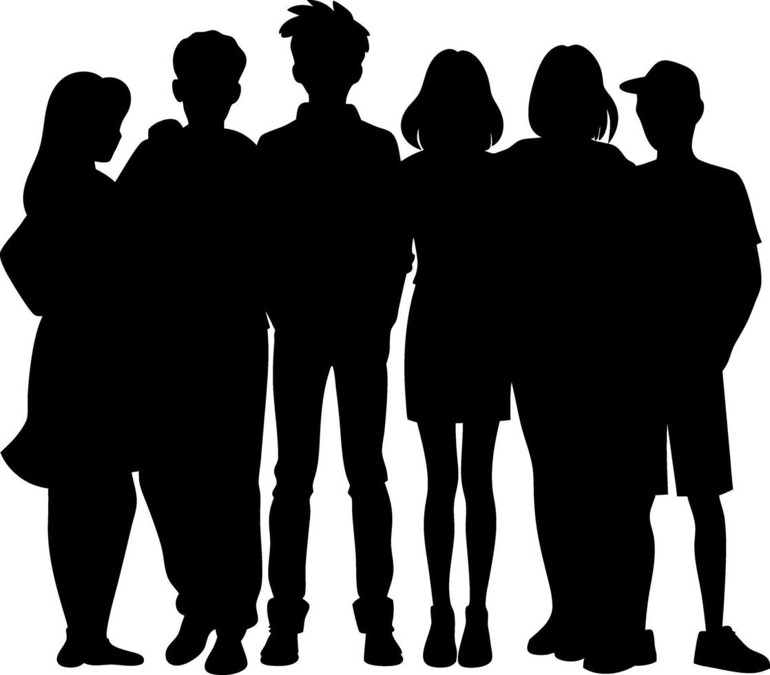 friendship day silhouette vector