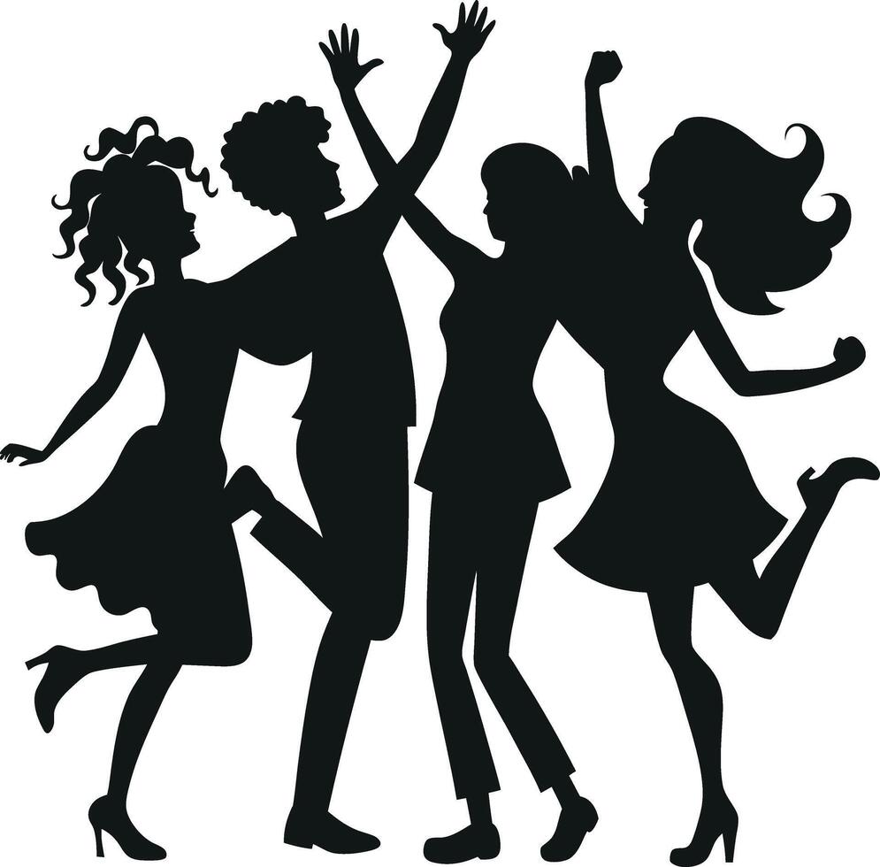 friendship day silhouette vector