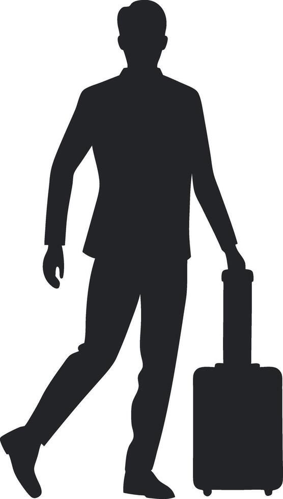 traveling man silhouette design vector