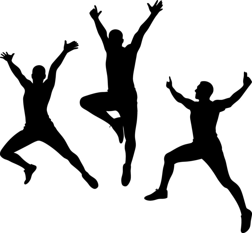 man jumping silhouette art vector