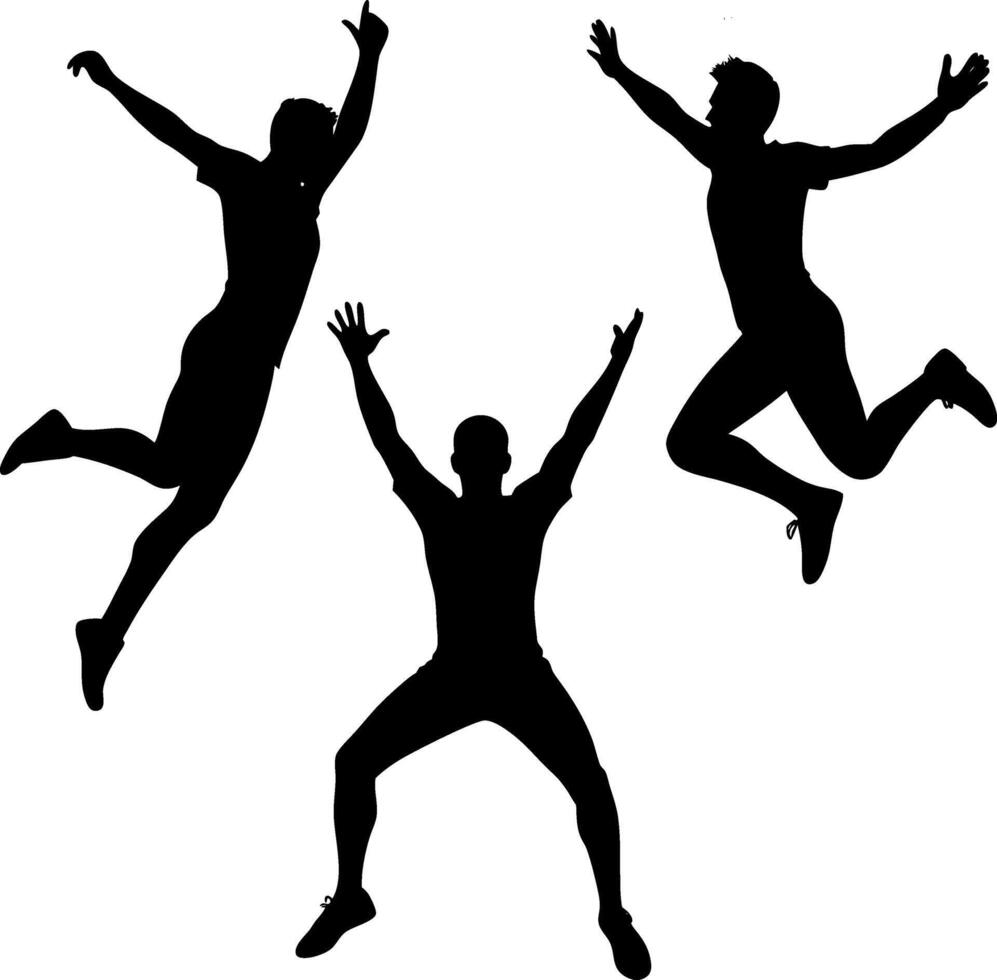 man jumping silhouette art vector