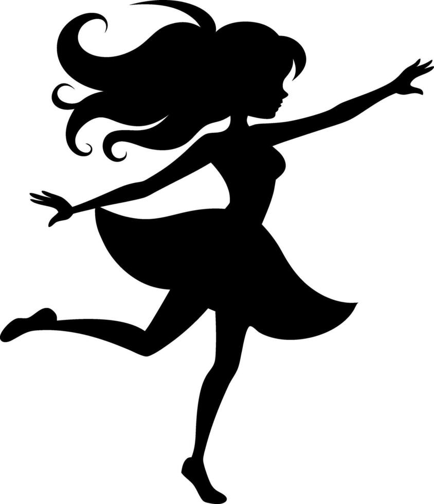 Dancer girl silhouette vector