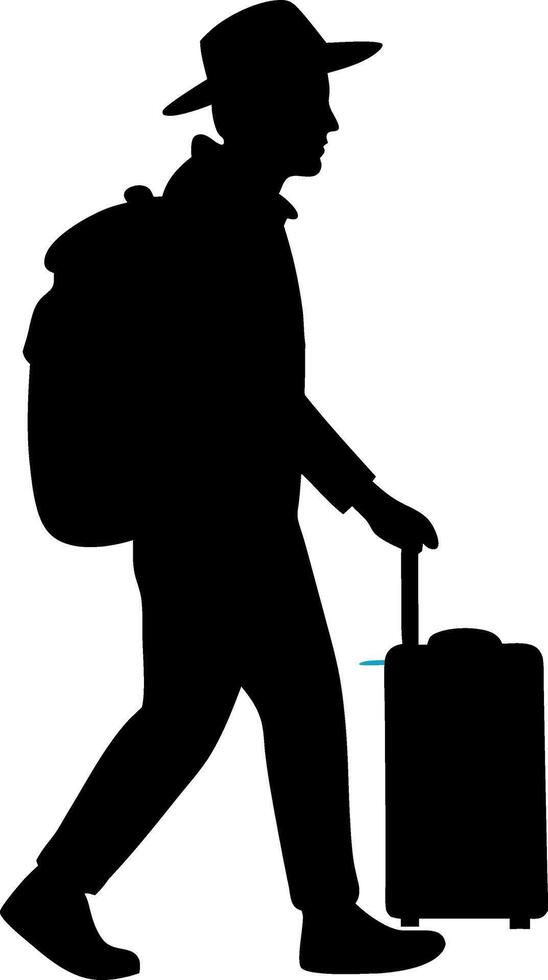 traveling man silhouette design vector