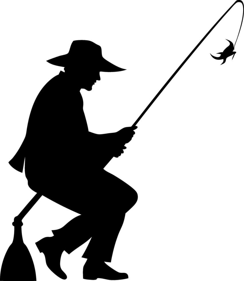 fisherman silhouette design vector