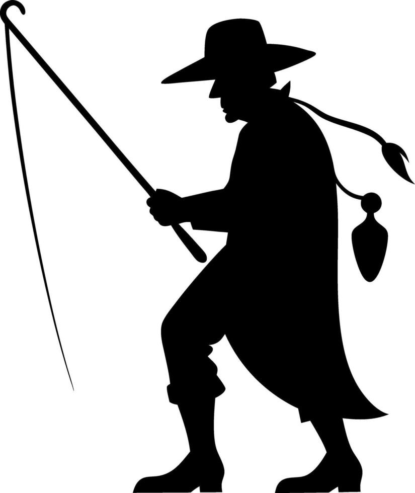 fisherman silhouette design vector