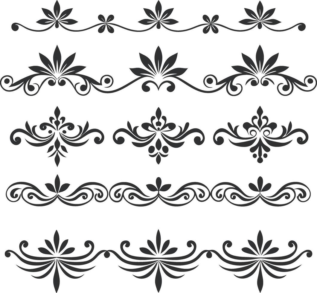 Divider thin line element set vector