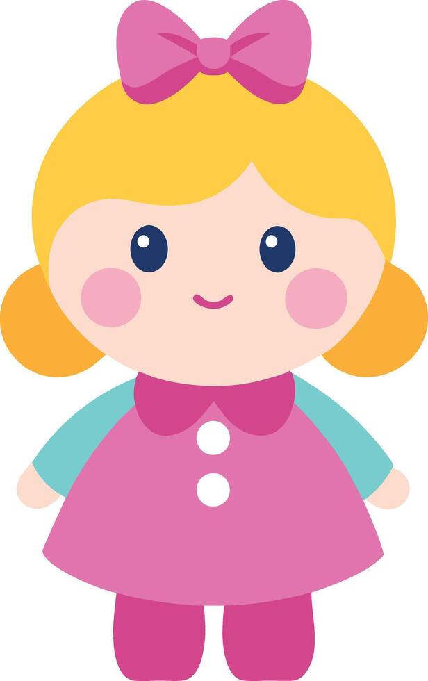 cute doll design vector