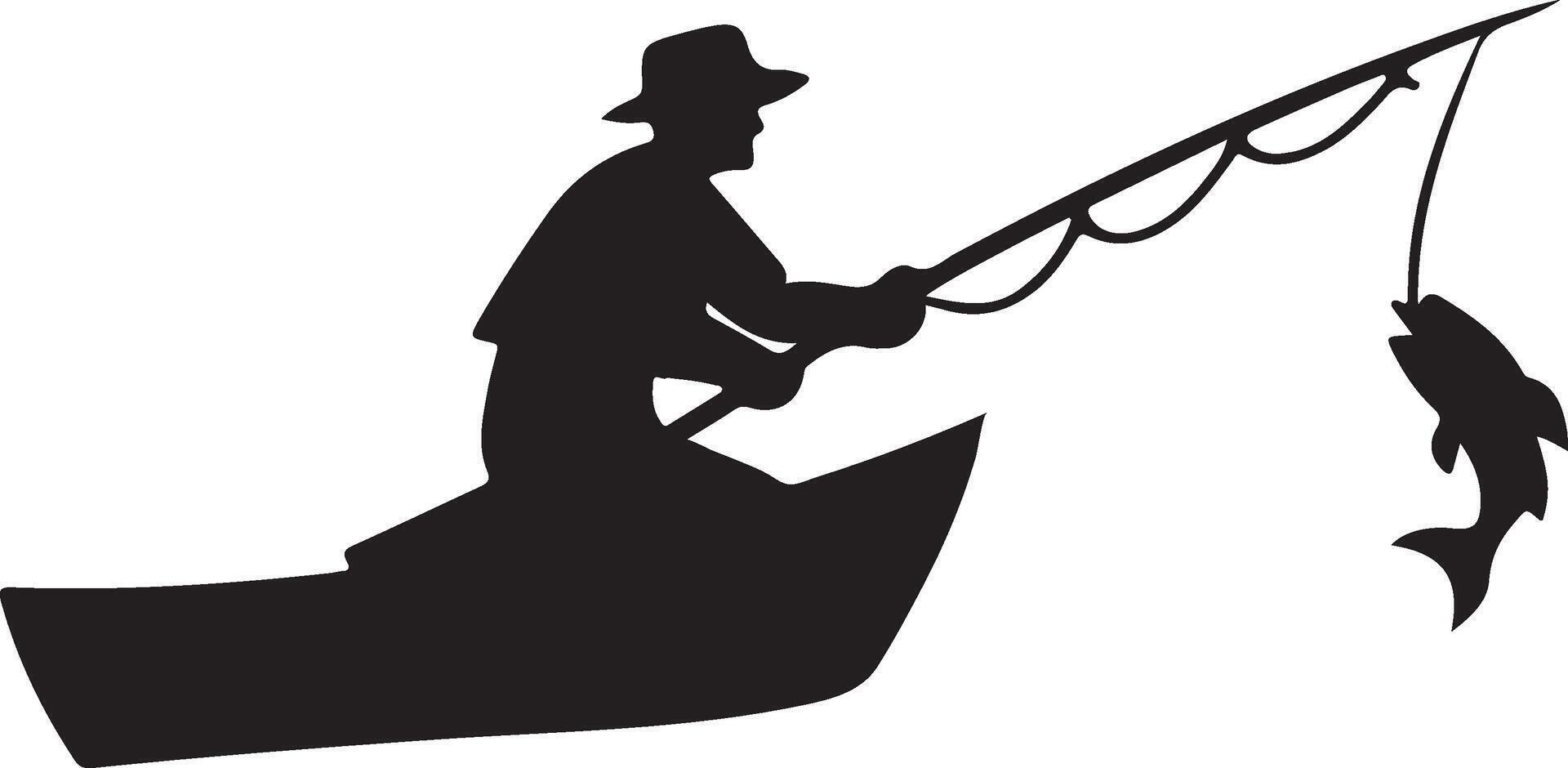 fisherman silhouette design vector