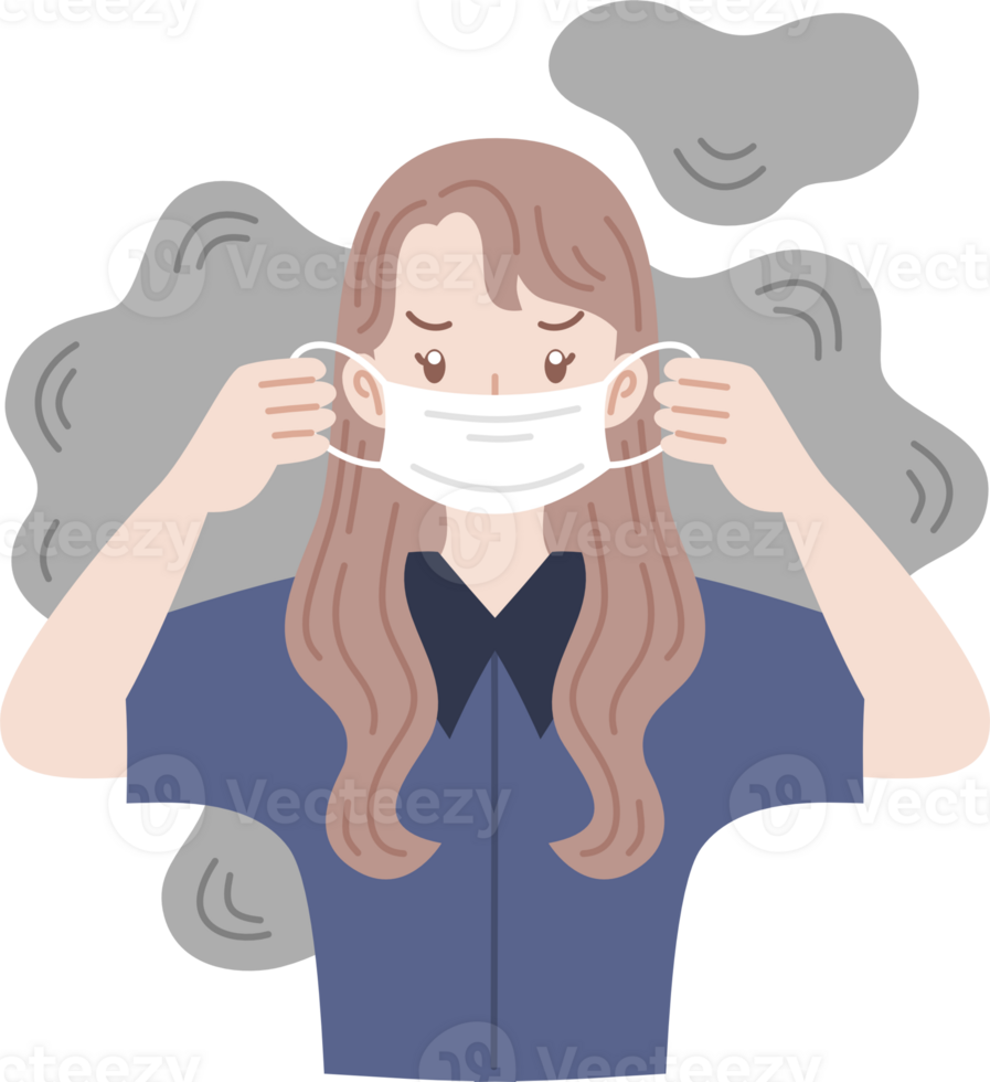 people covering mouth to avoid air pollution png