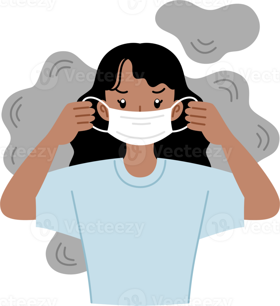 people covering mouth to avoid air pollution png