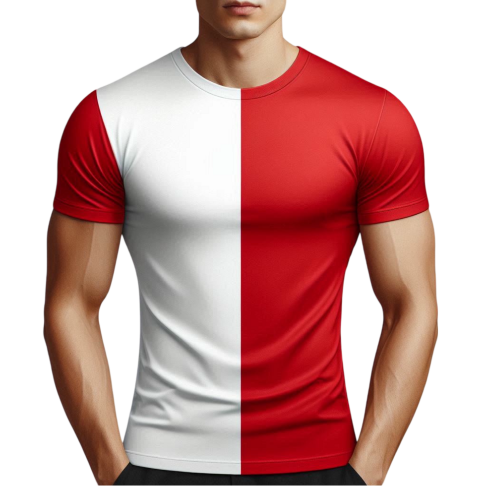 AI-Generated a man wearing a red and white t - shirt png