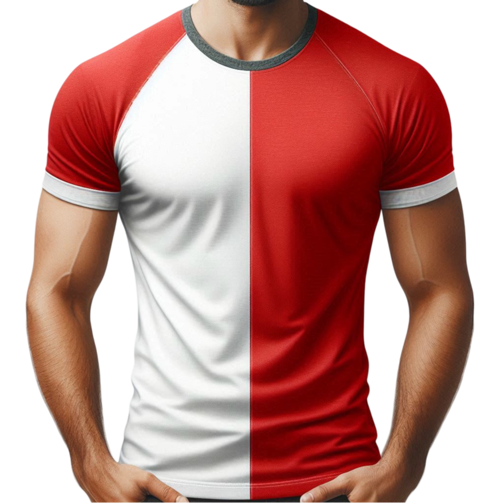 AI-Generated a man wearing a red and white t - shirt png