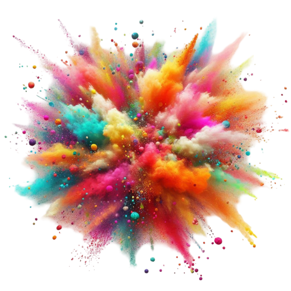 AI-Generated colorful powder explosion png